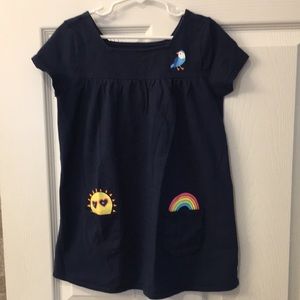 Land’s End Navy Tunic Top with Graphics, size small 7-8